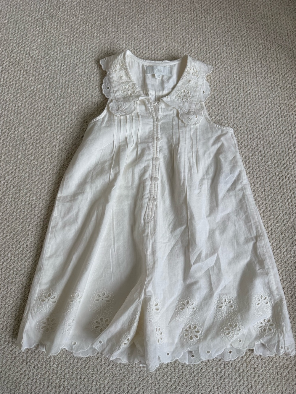 Zara Eyelet Girls Romper, 8-9Y